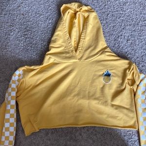 Yellow summer pineapple crop hoodie